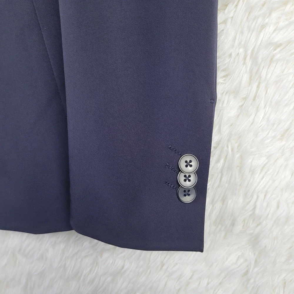 Zara Man Navy Blue Two Button Slim Fit Blazer Suit Jacket AW16 USA 38